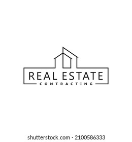 Home Real Estate Contracting Symbol Logo Design