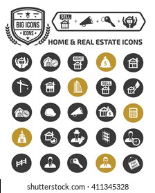 Home and real estate icon set,vector