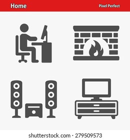 Home & Real Estate Icons. Professional, pixel perfect icons optimized for both large and small resolutions. EPS 8 format. Designed at 32 x 32 pixels.