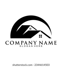 Home real estate illustration logo design