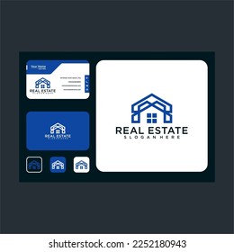 home with real estate logo design template