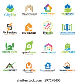 Home and real estate logo set