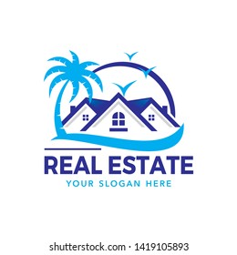 Home real estate logo template vector illustration