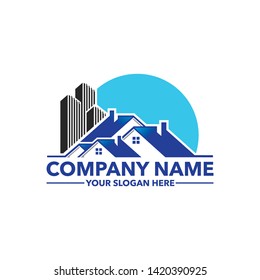 Home real estate logo template vector illustration