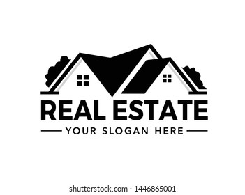 Home real estate logo template vector illustration