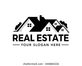 Home real estate logo template vector illustration