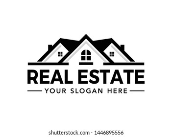 Home real estate logo template vector illustration