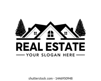 Home real estate logo template vector illustration