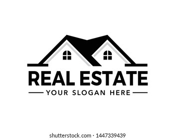 Home real estate logo template vector illustration