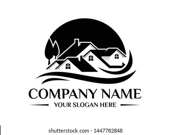 Home real estate logo template vector illustration