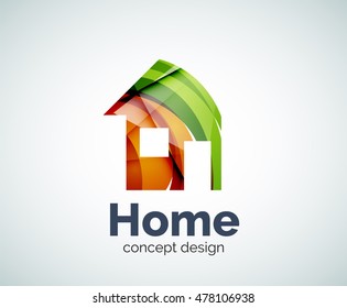 Plantilla de logotipo inmobiliario casero, icono comercial elegante abstracto