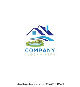 Home real estate logo vector illustration design