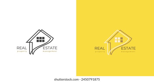 Home real estate logo vector template.  Real Estate logo, Roof Construction logo, Builder logo design template vector illustration. Print