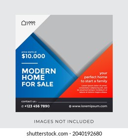 home real estate property square banner for social media
