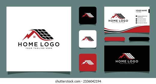 Home real estate residential building property logo with business card design template