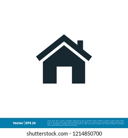 home real estate roof icon vector logo element