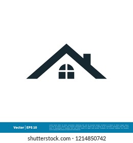 home real estate roof icon vector logo element