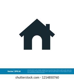 home real estate roof icon vector logo element