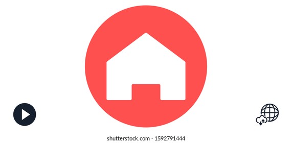 Home real estate roof icon vector logo element. Home Solid icon design of House. 