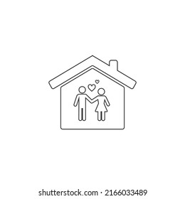 Home real estate roof icon logo element line icon. Vector flat sign