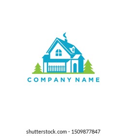 Home Real Estate Tree Logo Vector 03
