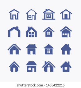 Home and real estate vector flat icon set
