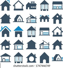 Icono de conjunto de estado real y residencial 01 (ilustración vectorial)