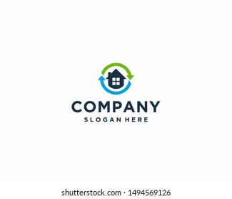Home recycle logo design template