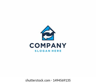 Home recycle logo design template