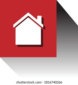 home red background vector icon, build icon