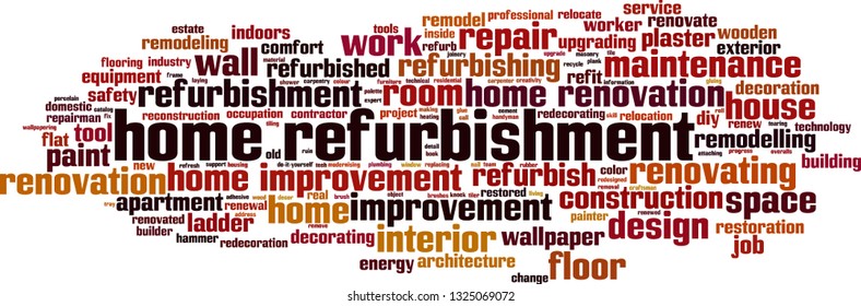 Home refurbishment word cloud concept. Vector illustration