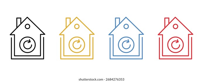 Início recarregar ícone vetor. renovação ou atualização, perfeito para imóveis ou serviço marca símbolo. ilustração vetorial.