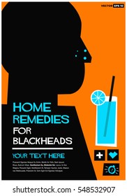 Home Remedies for Blackheads (Flat Style Vector Illustration Poster Design) With Text Box Template 