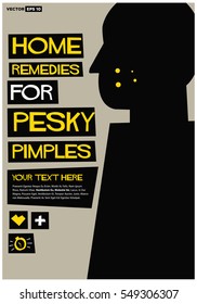 Home Remedies For Pesky Pimples (Flat Style Vector Illustration Poster Design)
