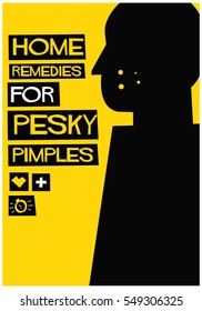 Home Remedies For Pesky Pimples (Flat Style Vector Illustration Poster Design)
