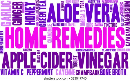 Home Remedies Word Cloud On a White Background. 