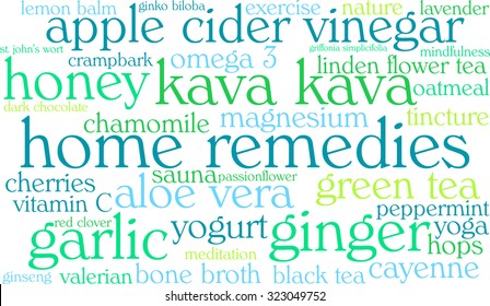 Home Remedies Word Cloud On a White Background. 