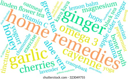Home Remedies Word Cloud On a White Background. 