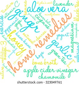 Home Remedies Word Cloud On a White Background. 