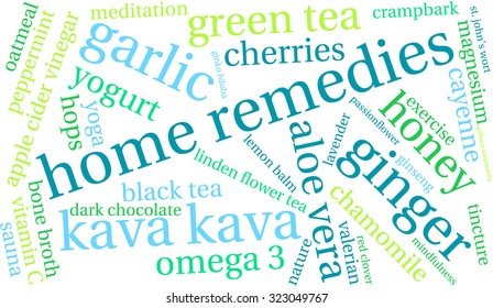 Home Remedies Word Cloud On a White Background. 