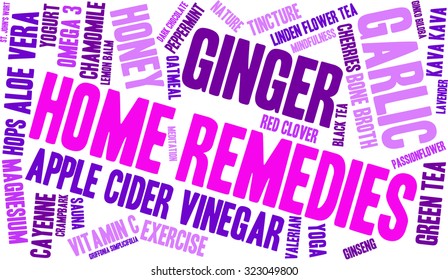 Home Remedies Word Cloud On a White Background. 