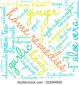 Home Remedies Word Cloud On a White Background. 