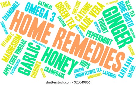 Home Remedies Word Cloud On a White Background. 