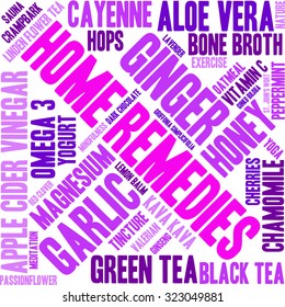 Home Remedies Word Cloud On a White Background. 