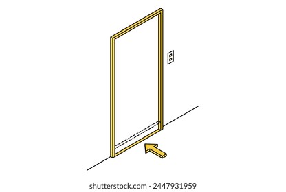 Home remodeling, care remodeling to make rooms barrier-free, simple isometric illustration, Vector Illustration