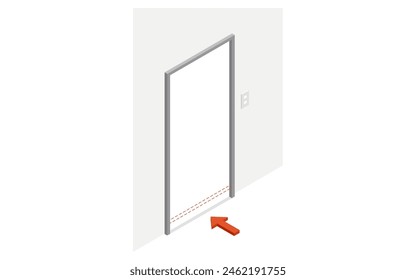 Home remodeling, care remodeling to make rooms barrier-free, isometric illustration, Vector Illustration