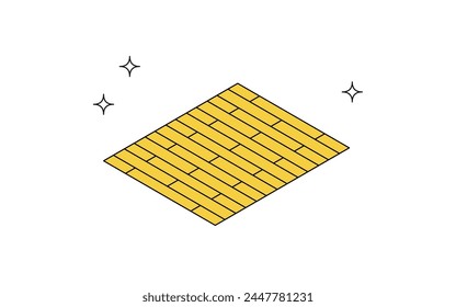 Home remodeling, caregiver remodeling to replace flooring with flooring that is less likely to fall, simple isometric illustration, Vector Illustration