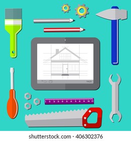 home remodeling project and tools