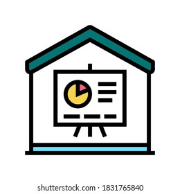 home remote presentation color icon vector. home remote presentation sign. isolated symbol illustration