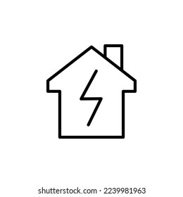 Home renewable energy line icon